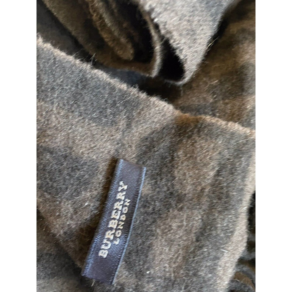 Burberry Black Brown Classic Burberry Monogram B Check Lana wool Shawl Large - Picture 7 of 10